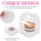 LOKQING 30 PCS Individual Cupcake Containers Single Cupcake Boxes with Handle and Inserts Clear Plastic Favor Boxes